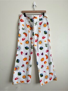 J. Crew Fruit & Veggie Print Wide Leg Pants